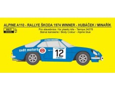 Decal – Alpine A 110  - Rally Škoda 1974 - Hubáček